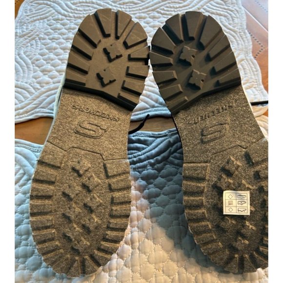 Women's Sketchers Suede Flip Down Boots USA Size 8 Style 47690 Black - Picture 4 of 7